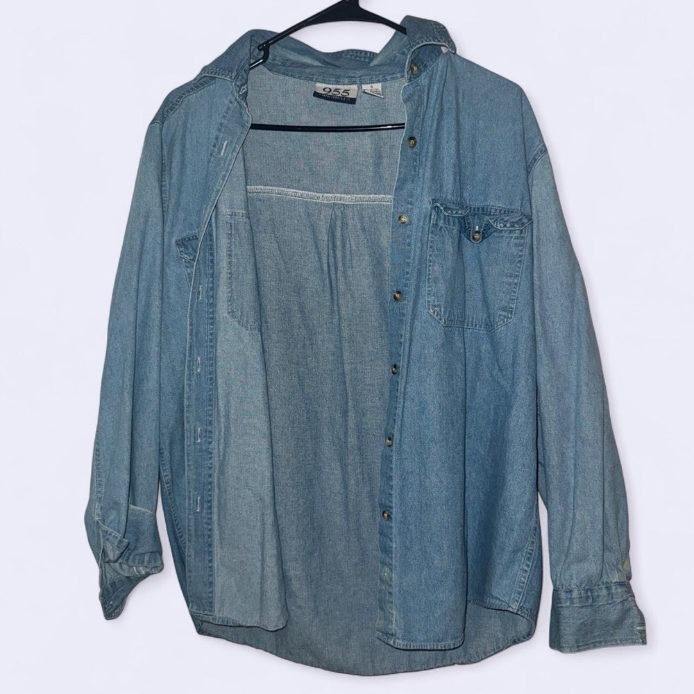 Vintage Blue Denim Button-Up